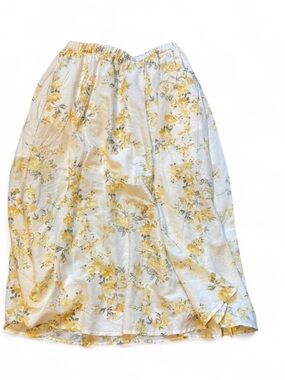 a new day Yellow Floral Midi Skirt with White Base